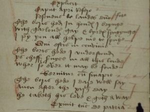 Boar's Head Carol in manuscript
