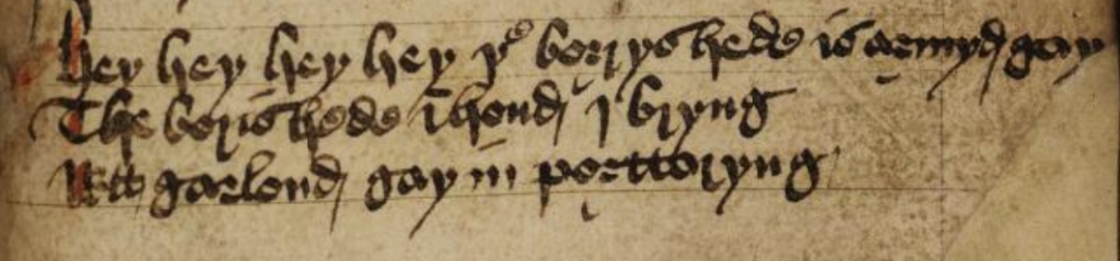 very short boar's carol from Brogyntyn MS ii.1, f. 202 